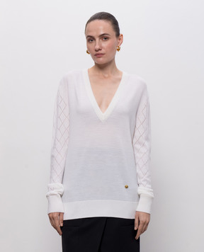 Balmain Ivory wool pullover HF1KB045KJ99