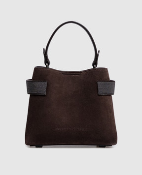Brunello Cucinelli Brown suede bag Essence MBDLD2499