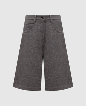 Brunello Cucinelli Gray wool Bermuda shorts MP565P9347