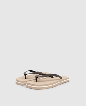 Brunello Cucinelli Beige flip-flops with a monil chain MLSKG2678