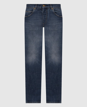 Dolce&Gabbana Blue distressed jeans with logo patch GP22ZDG8PO6