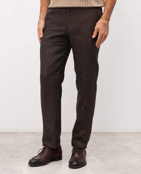 Stefano Ricci Brown linen pants M1T80A0003L0005Q