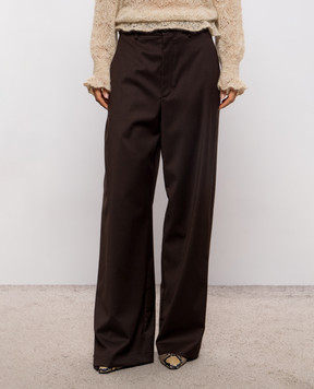 Solotre Brown wool pants M1AC0035