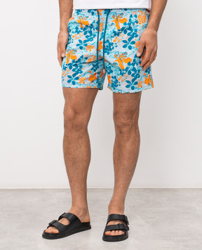 Vilebrequin Jungle Turtles Blue Swim Shorts MOOEB120