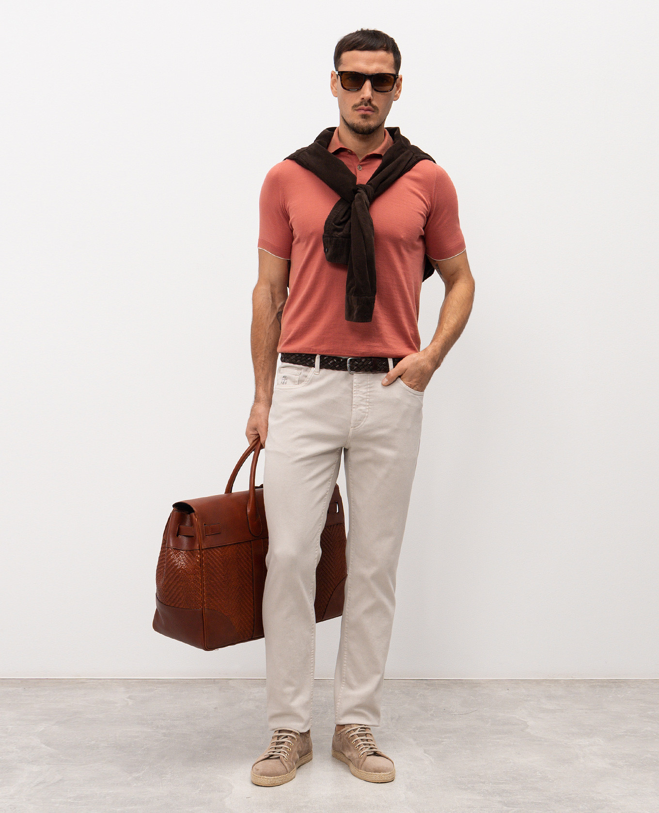 

Beige jeans with logo Brunello Cucinelli