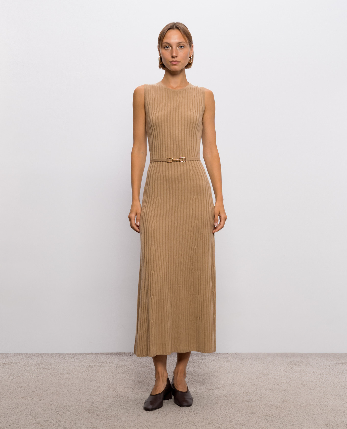 Meier beige wool and cashmere dress Gabriela Hearst 3