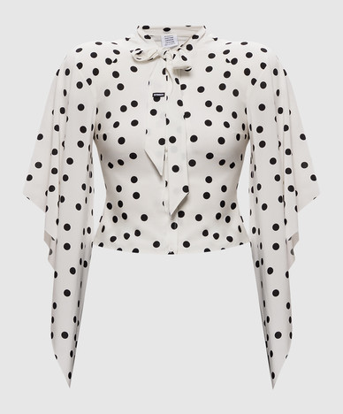 White polka dot blouse