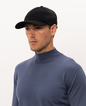 MooRER ROBINSON black wool and cashmere cap ROBINSONSLE