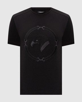 Stefano Ricci Black T-shirt with embroidered logo MNH5103970803
