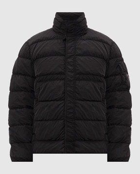 C.P. Company Black down jacket with logo patch MOW012A005904G