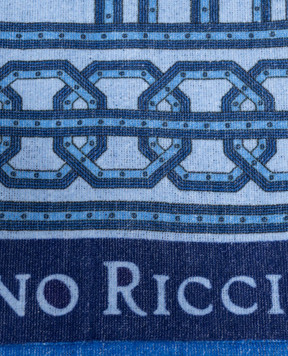 Stefano Ricci Blue terry towel with branded print YTELM02SPEAGLE2