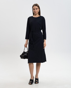 Maison Margiela MM6 Black midi dress with belt S52DG0033M20178