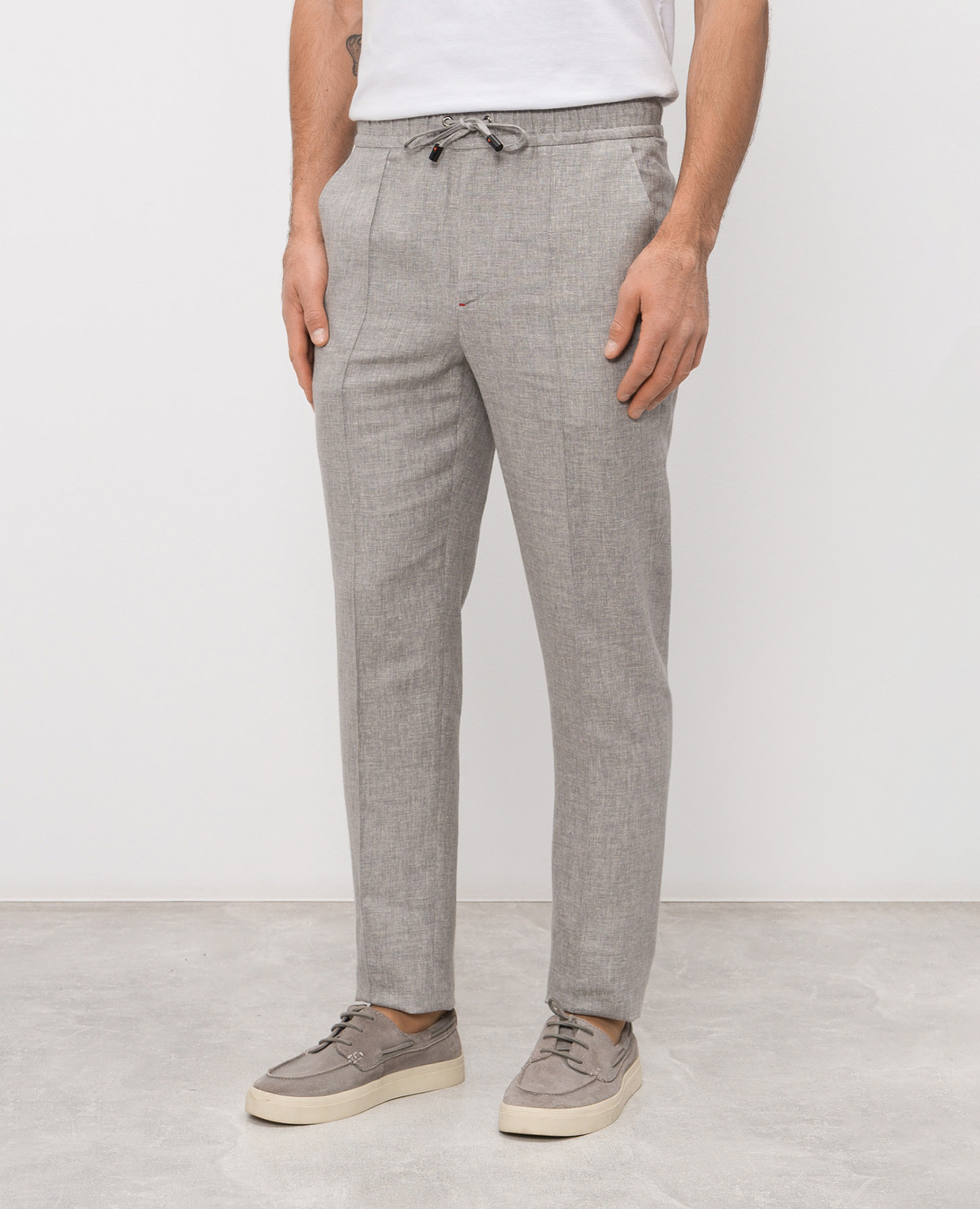 

Gray linen and wool pants ISAIA, Grey