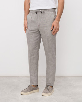 ISAIA Gray linen and wool pants PNC01692297
