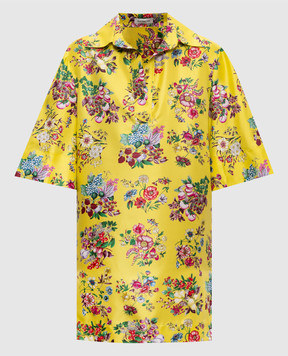 MANTERO 1902 Ines yellow silk dress 0199A2811T0881K