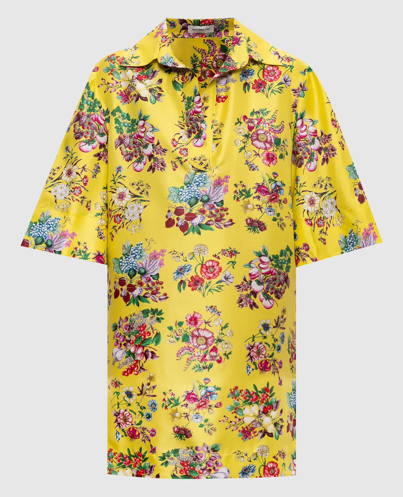 

Ines yellow silk dress MANTERO 1902