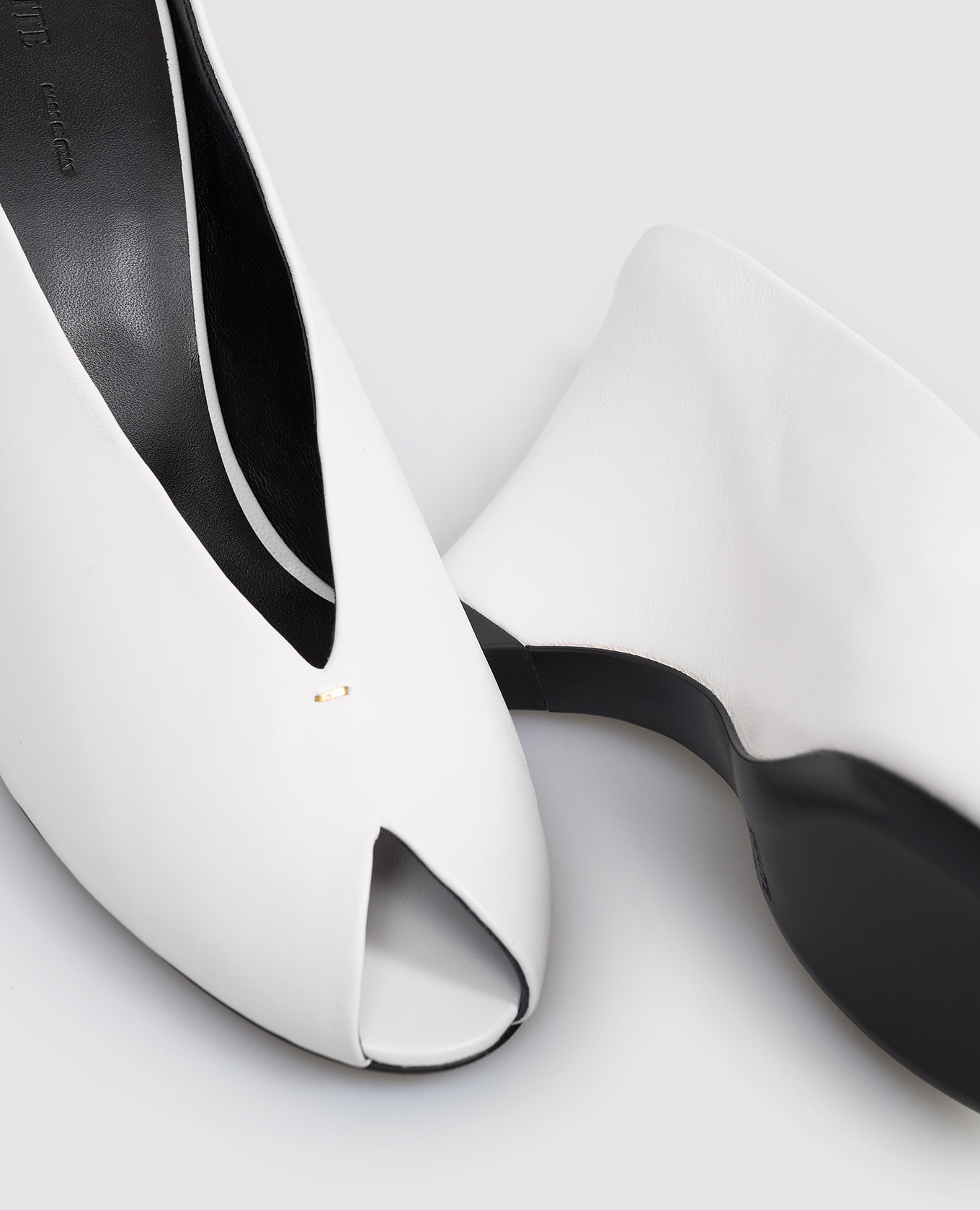 

White leather Cloak peep mules Khaite