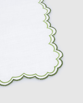 Los Encajeros White linen napkin Escamas NAPKINESCAMAS