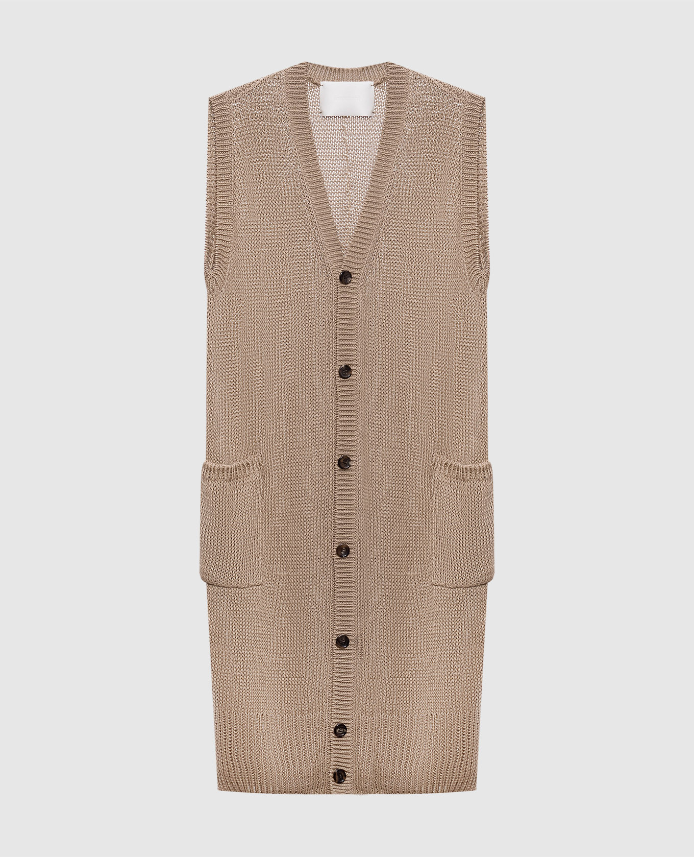 

Beige elongated linen vest Intoca