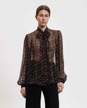 Dolce&Gabbana Black printed silk blouse F7BJ2TIS10I