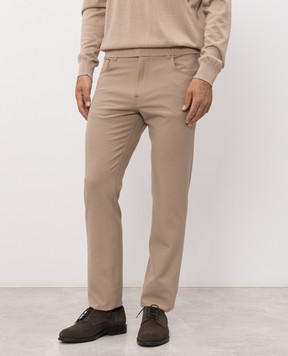 Stefano Ricci Beige pants with a patch MFT63B0090TR172P