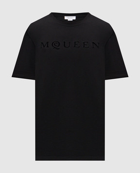 Alexander McQueen Black T-shirt with logo 847750QTAD5