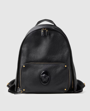 Versace Black leather Lou backpack 10243601A18107