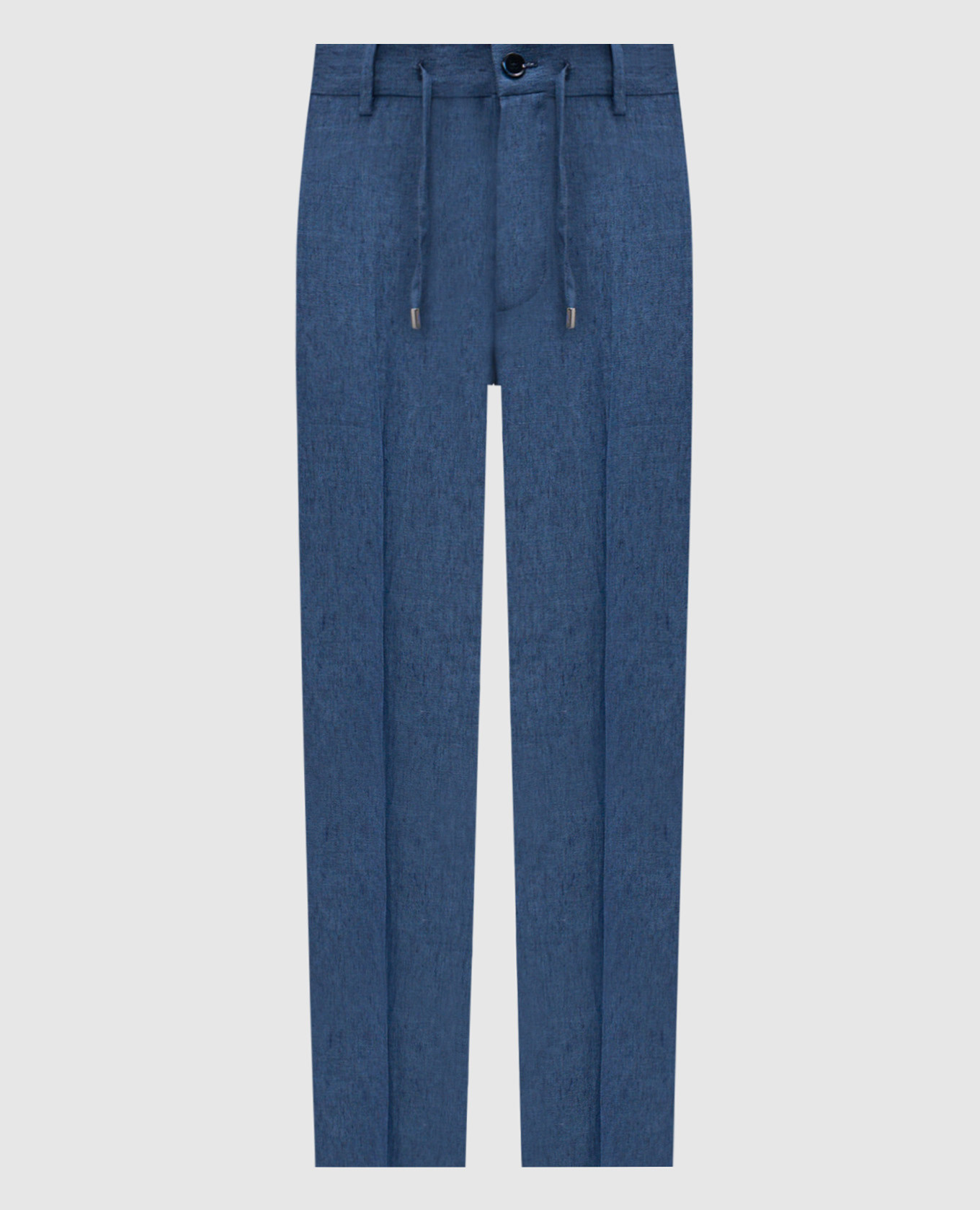 

Blue linen pants with logo Stefano Ricci