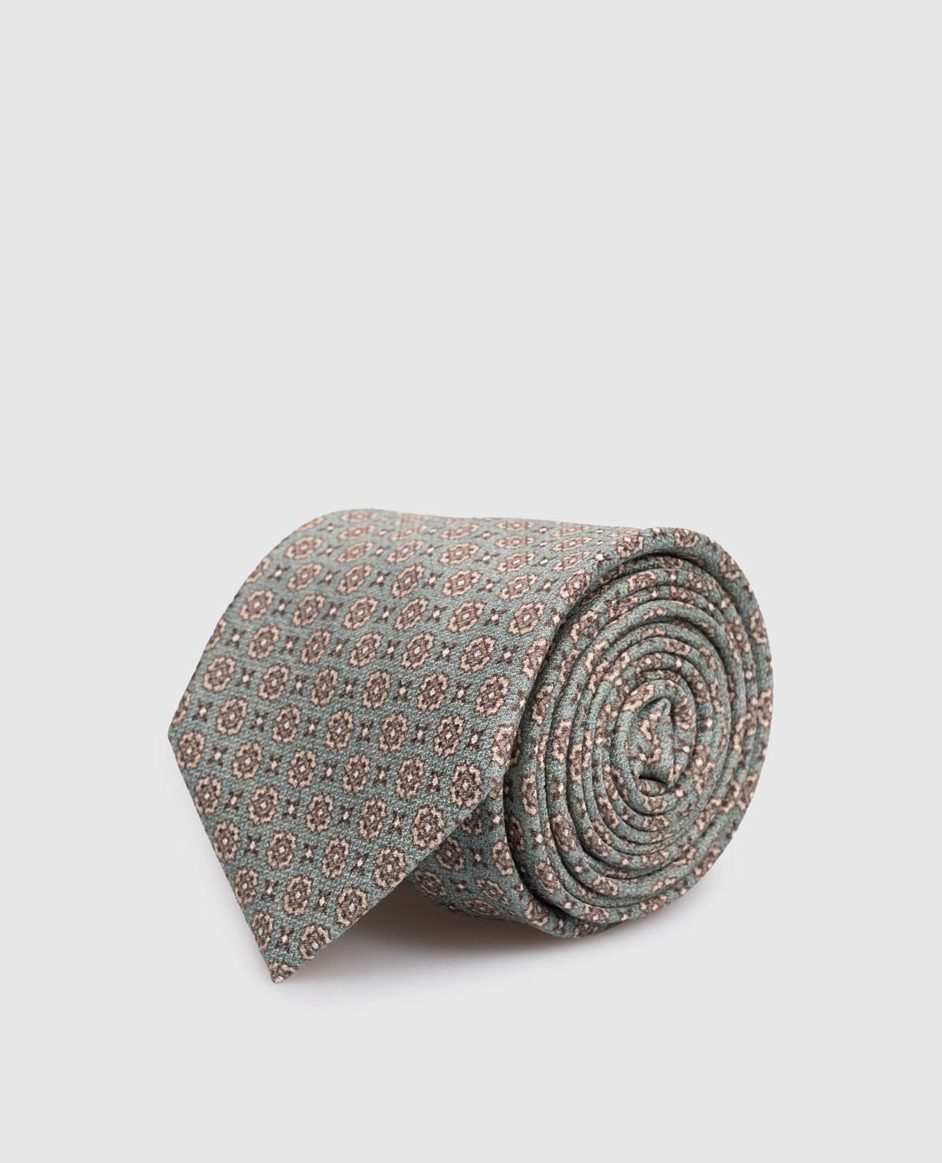 

Green patterned silk tie Pini Parma