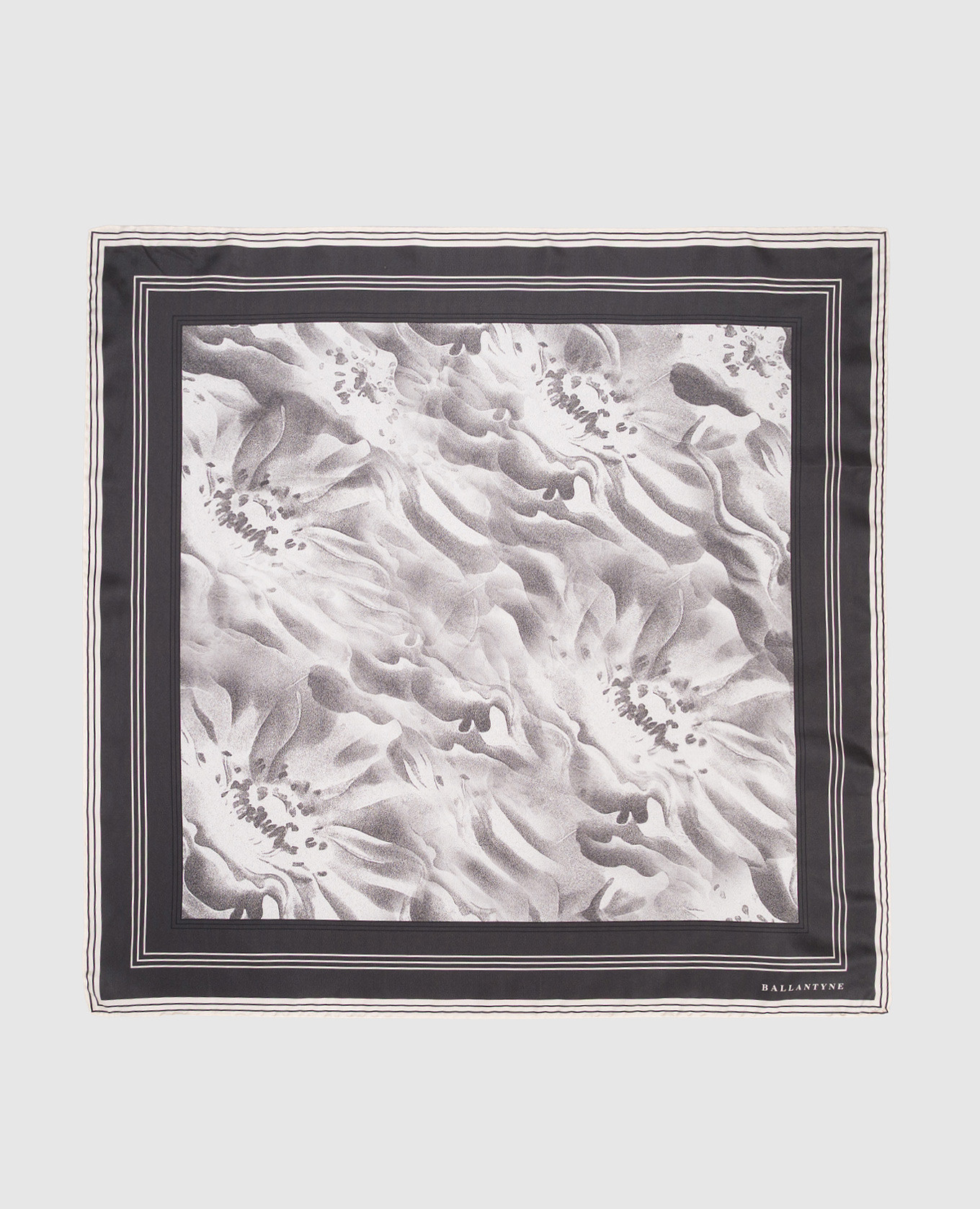 

Gray silk scarf with floral print Ballantyne, Grey