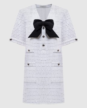 Alessandra Rich White mini dress with bow FABX4115F4597