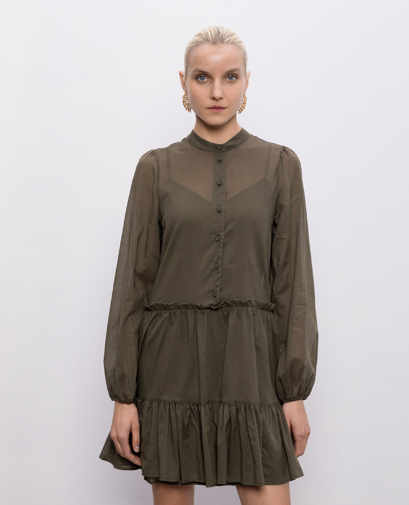 

Green dress with metal logo Twinset