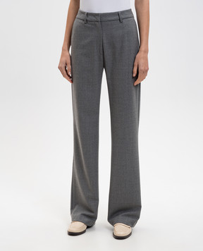 Ballantyne Gray wool flared pants BLT196UWUNI