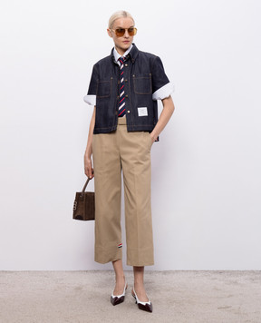 Thom Browne Blue denim shirt with logo patch FLL220AF1249