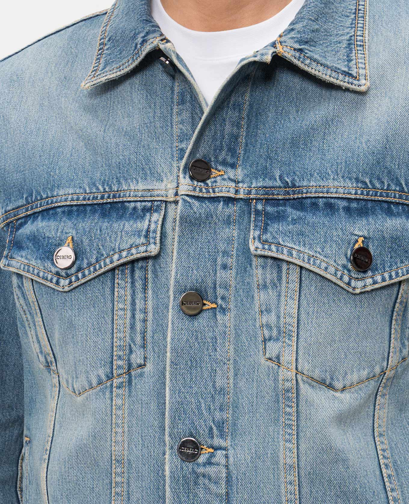 

Blue denim shirt with logo patch Iceberg