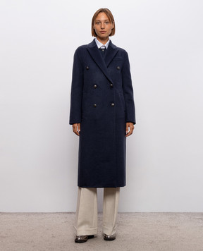 Brunello Cucinelli Navy double-breasted cashmere coat MD5039998