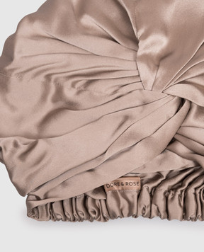 Dore & Rose Beige silk sleep cap PREMIUMSILKBONNET