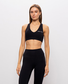 Sporty & Rich Black top with contrast logo TO03688315BA01