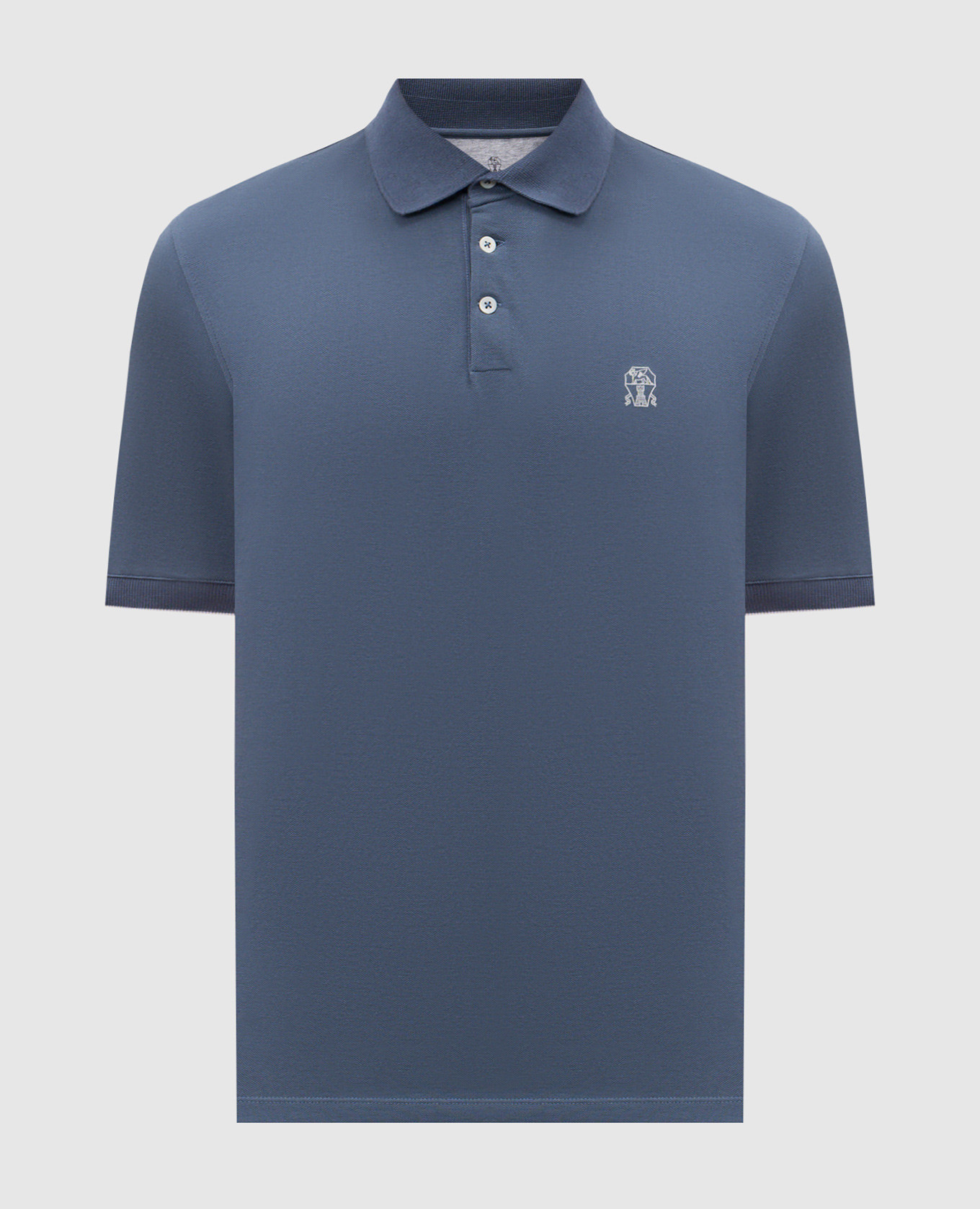 

Blue polo shirt with emblem Brunello Cucinelli