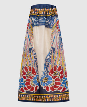 La DoubleJ Midi dress with linen and silk print DRE0902LIN010LEM02