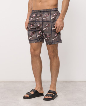 Iceberg Khaki printed swim shorts ICE26MBM11