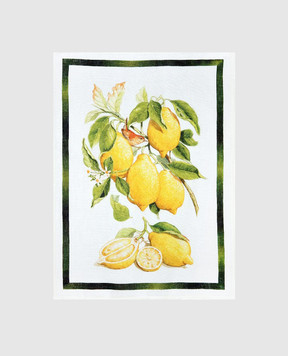 TESSITURA TOSCANA TELERIE White linen kitchen towel LIMONCELLO NC190004020067
