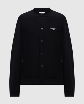 Givenchy Black bomber jacket with logo BMK00V3YS1