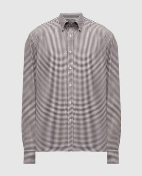 Canali Brown checkered shirt GL03662CSL7049