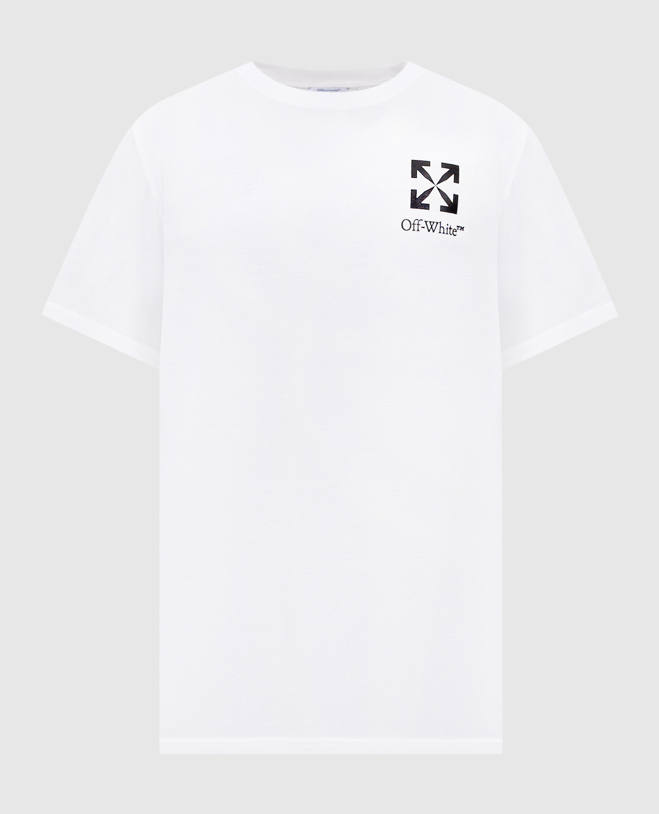 White T-shirt with logo and emblem print