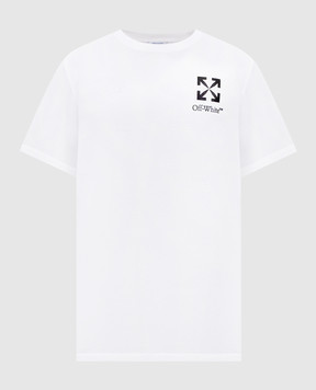 Off-White White T-shirt with logo and emblem print 44MAA027S26J00B