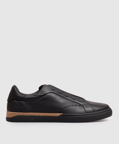 Zapatillas City de cuero negro