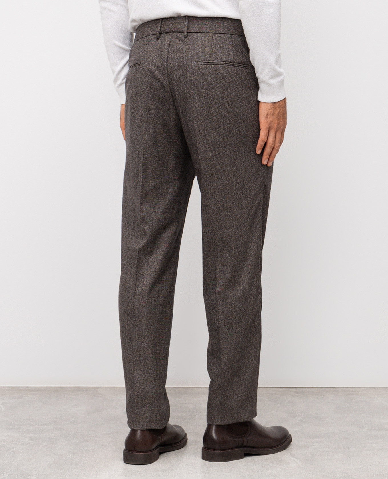 Brown wool pants with a pattern Peserico 4