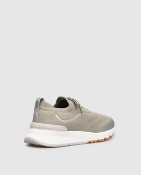 Brunello Cucinelli Green sneakers with logo MZUAUFO340