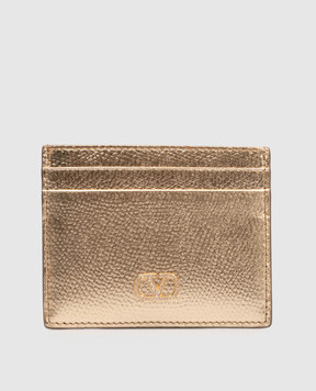 Valentino VLogo Signature Gold Leather Cardholder 9W2P0AJ7CHL